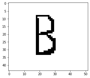 The letter B as a binary image