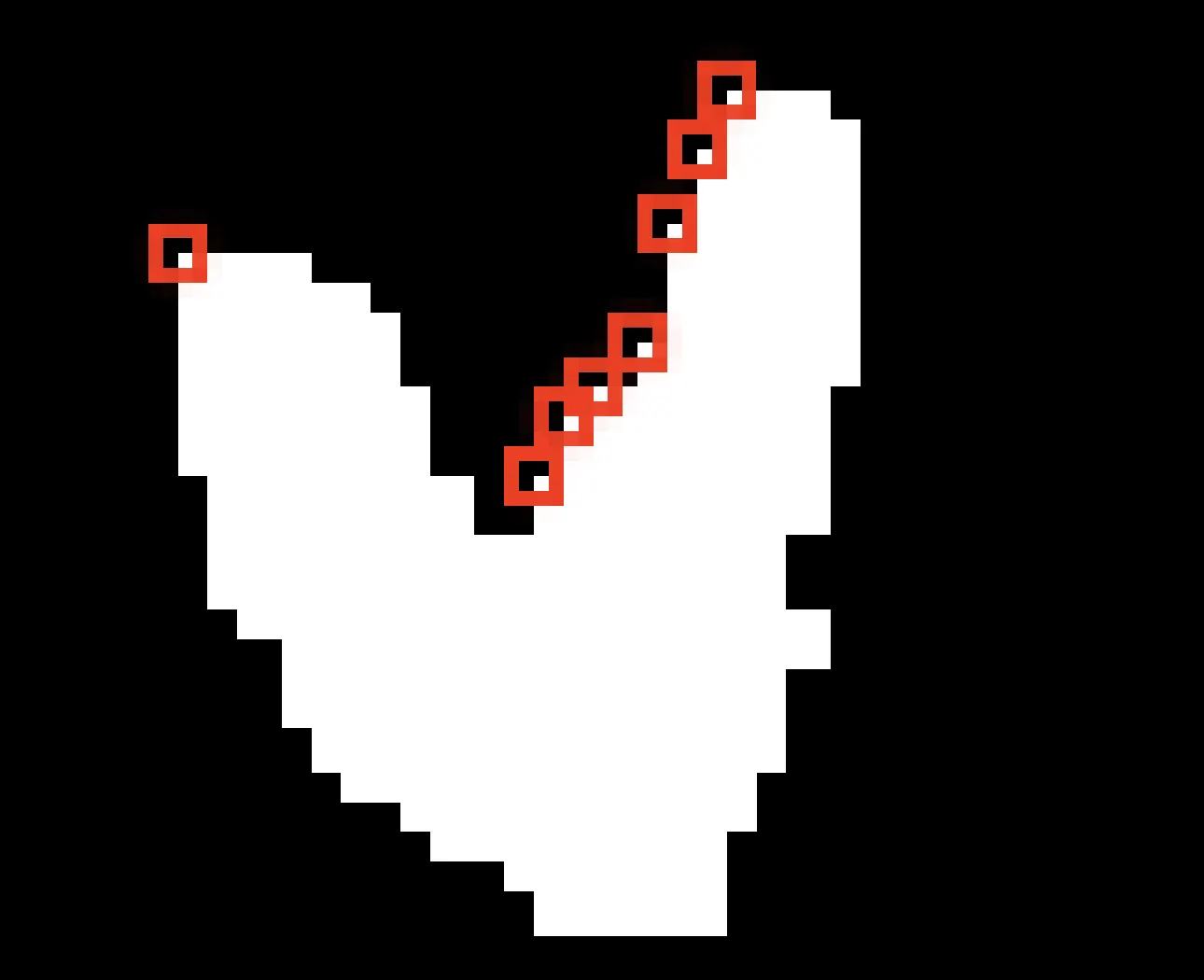 Shape with M1 instances marked