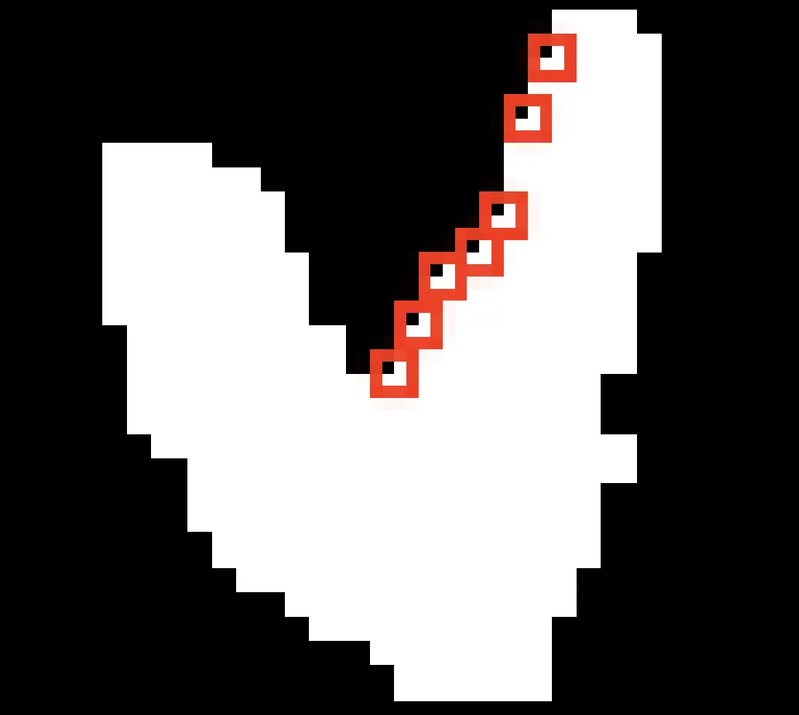 Shape with M2 instances marked
