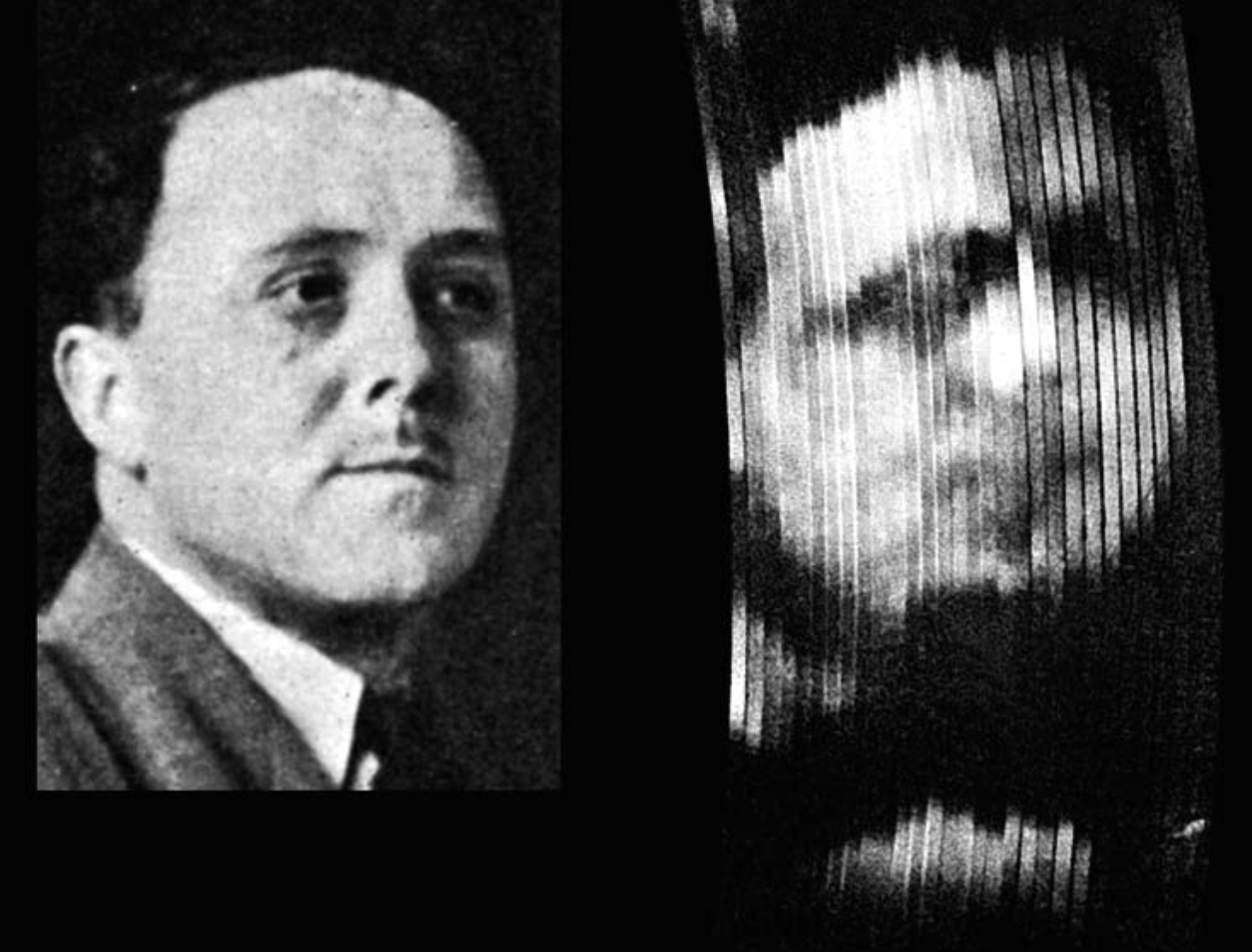 An early mechanical television image, Oliver Hutchinson early 1926